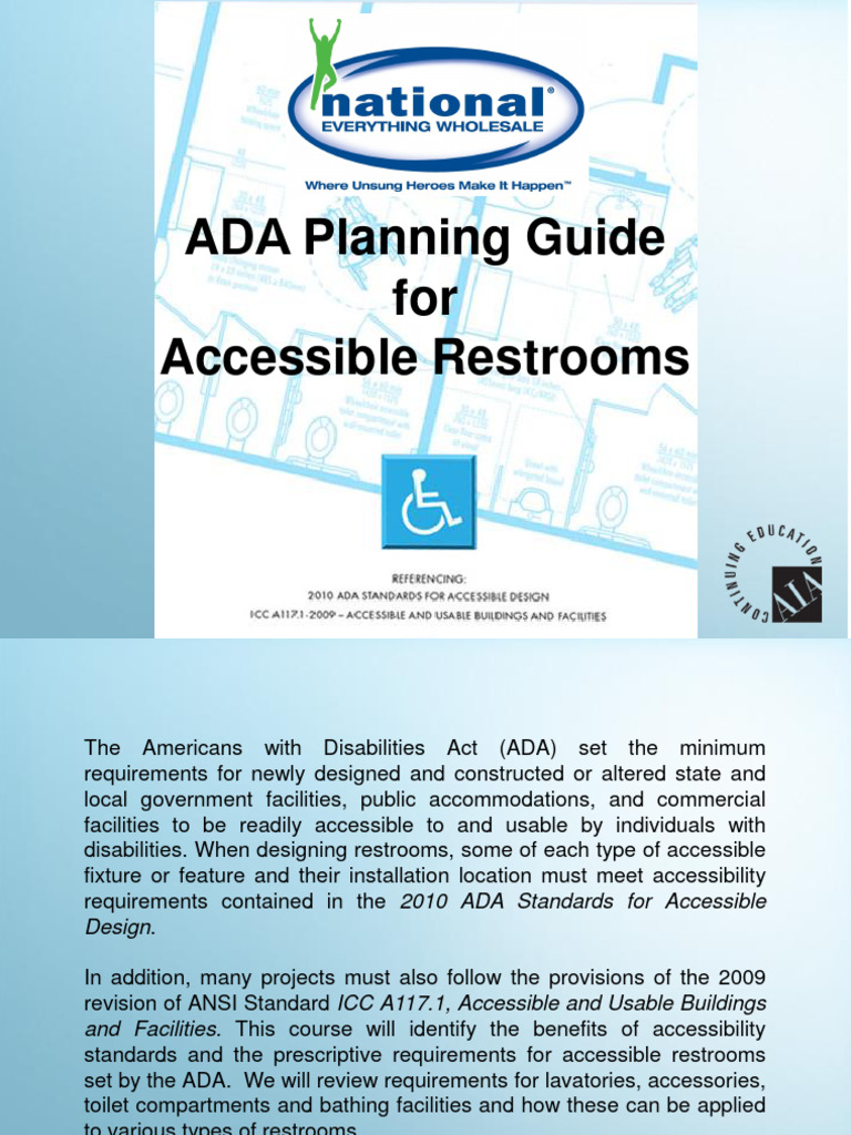 ADA Restroom Design Rules PDF Accessibility Public Toilet
