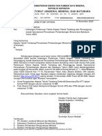 Undangan Pertemuan Teknis Kepala Teknik Tambang Dan Penanggung Jawab Operasional Perusahaan Pertambangan Mineral Dan Batubara Tahun 2023