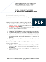 Proceso y Támite de Matricula Estudiantes Antiguos 2024.-1