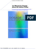 Solution Manual For Dosage Calculations 9th Edition Pickar