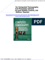 Test Bank For Computed Tomography Physical Principles Clinical Applications and Quality Control 3rd Edition Seeram