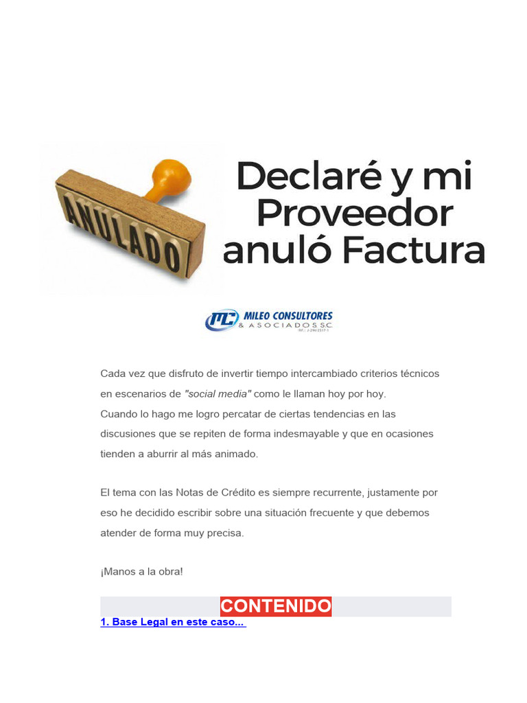 Anulacion Nota de Credito | PDF | Factura | Impuestos