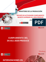 Ministerio de La Producción: Reporte de Actividades Cumplimiento Decreto Supremo 011-2020-Produce
