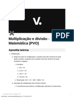 Multiplicação e Divisão - Matemática (PVO)