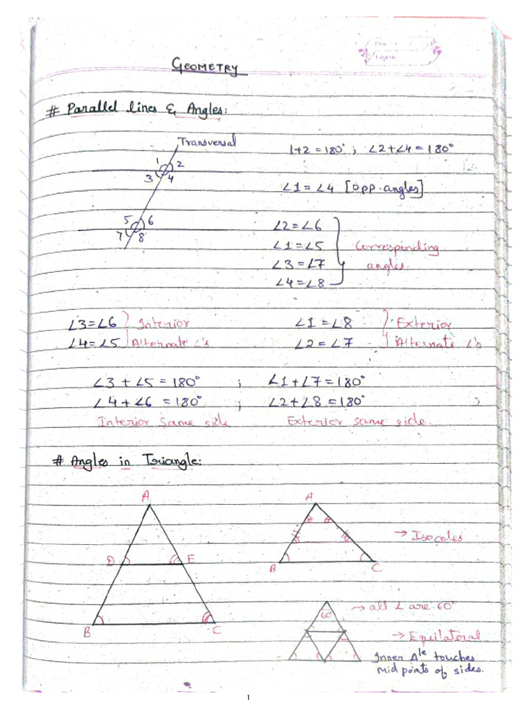 Geometry Notes PDF