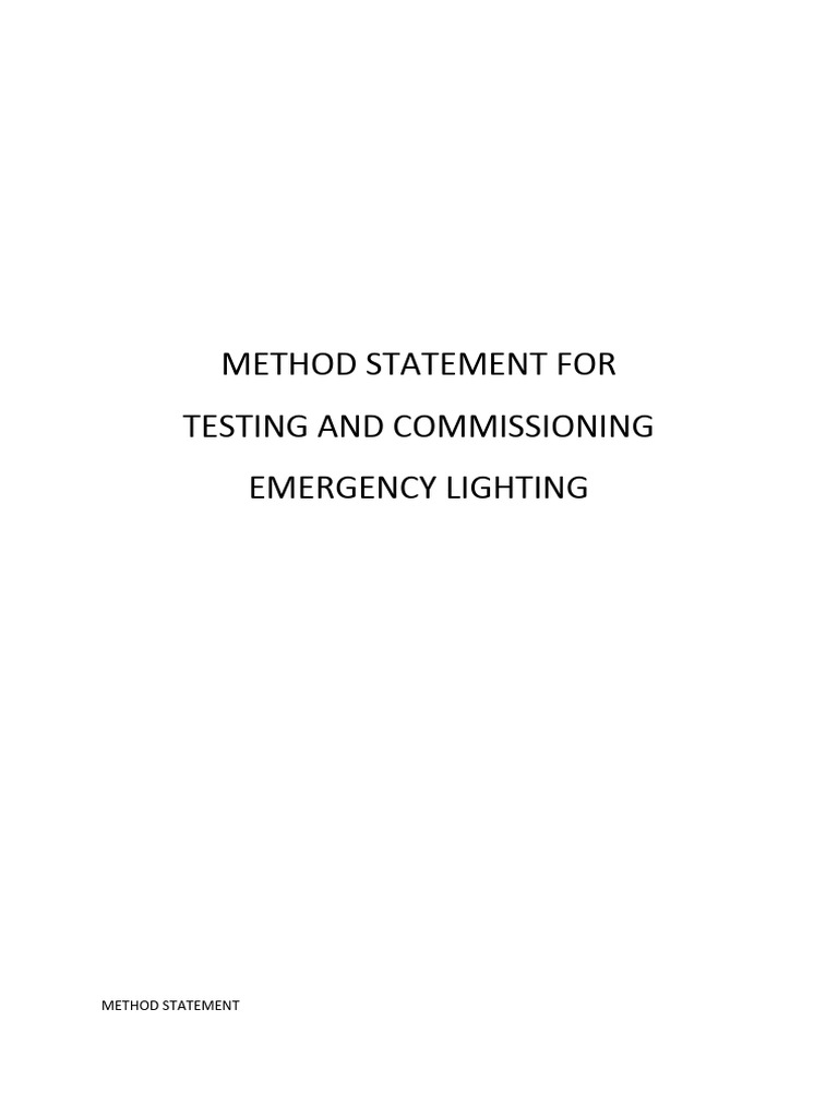 Emergency Lighting Testing Method Statement | PDF | Home & Garden