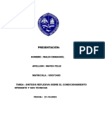 Tarea 3.1. Sintesis Reflexiva Sobre Cap. 3 Reynolds Condicionamiento Operante y Sus Tecnicas