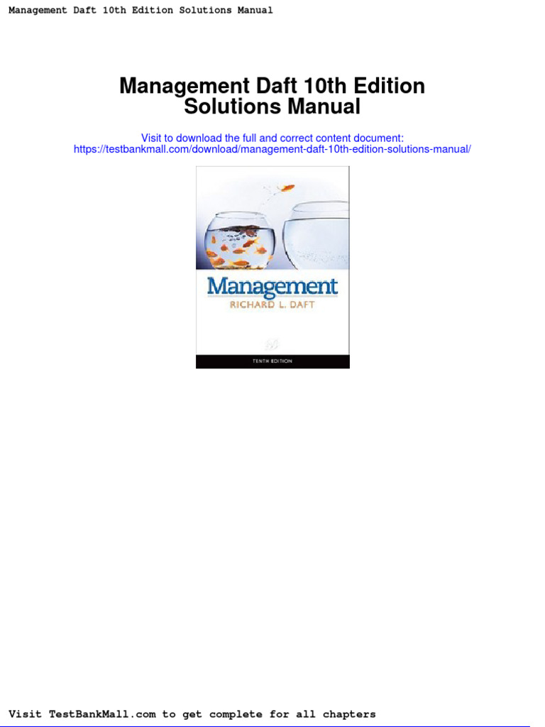 Management Daft 10th Edition Solutions Manual | PDF