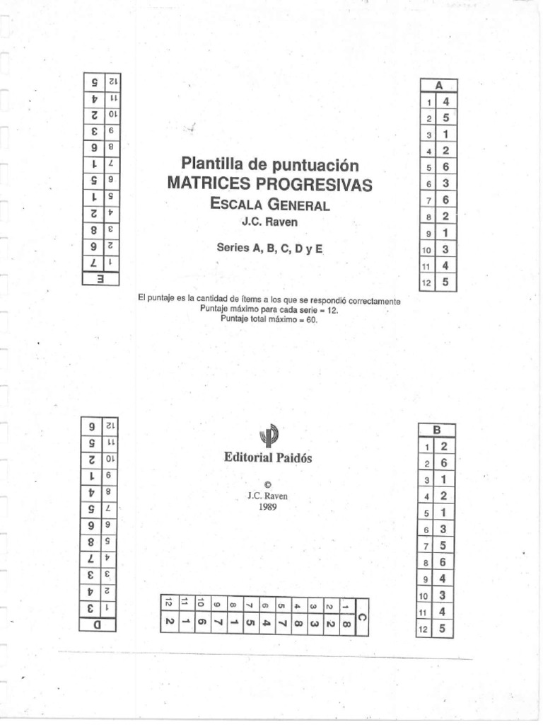 Matrices Progresivas Raven (Portada Humo - Transparente) | PDF