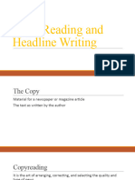 Copy Reading and Headline Writing