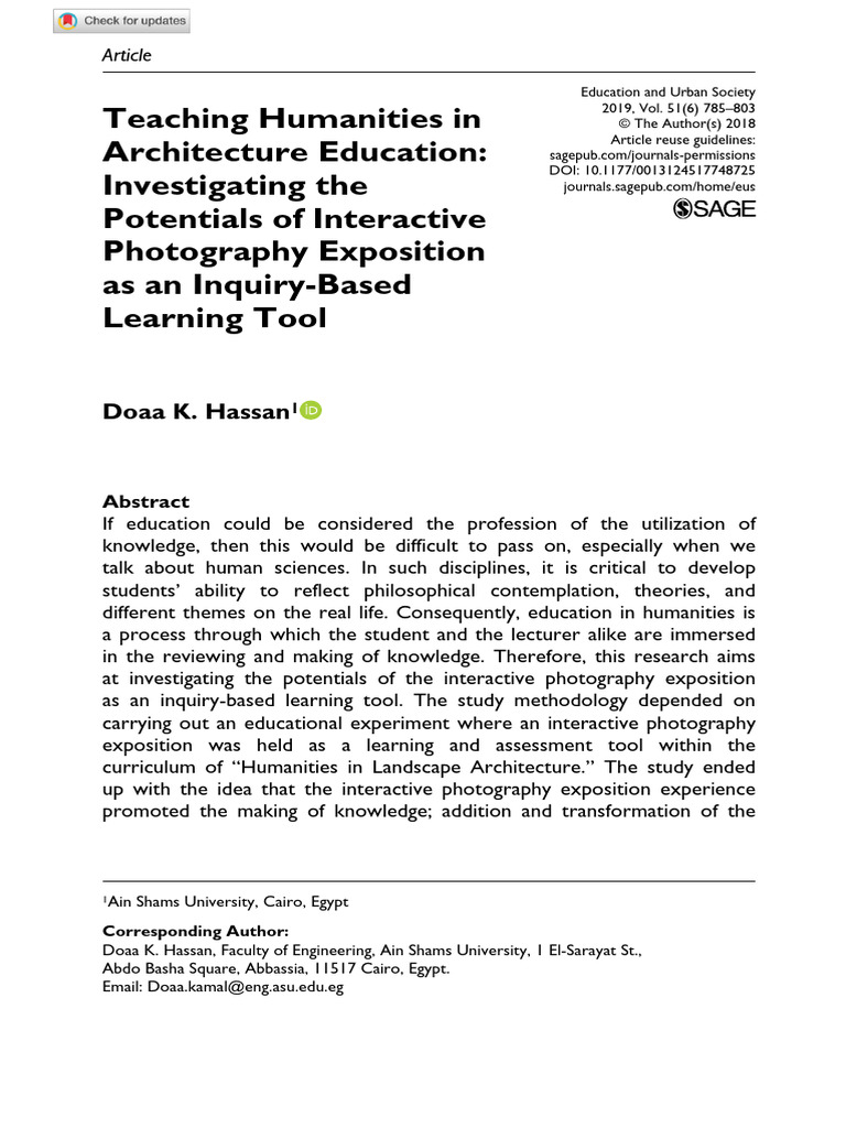 Teaching humanities in architecture education investigating the