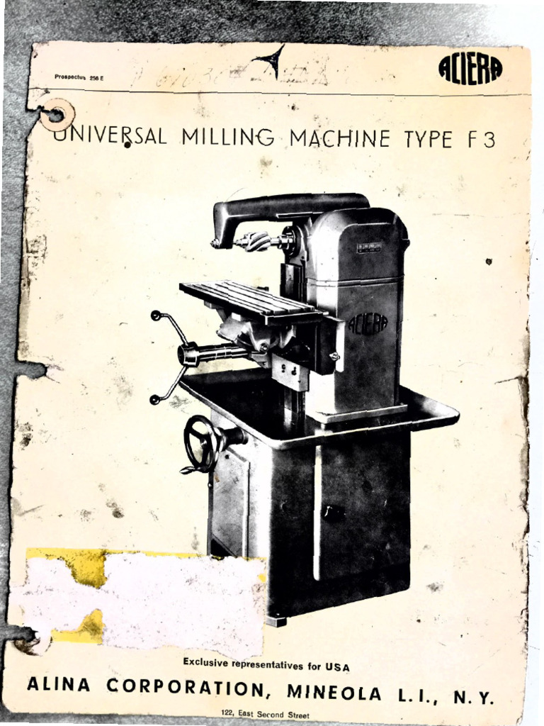 Aciera F3 Catalogue 1956 | PDF