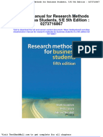 Solution Manual For Research Methods For Business Students 5 e 5th Edition 0273716867