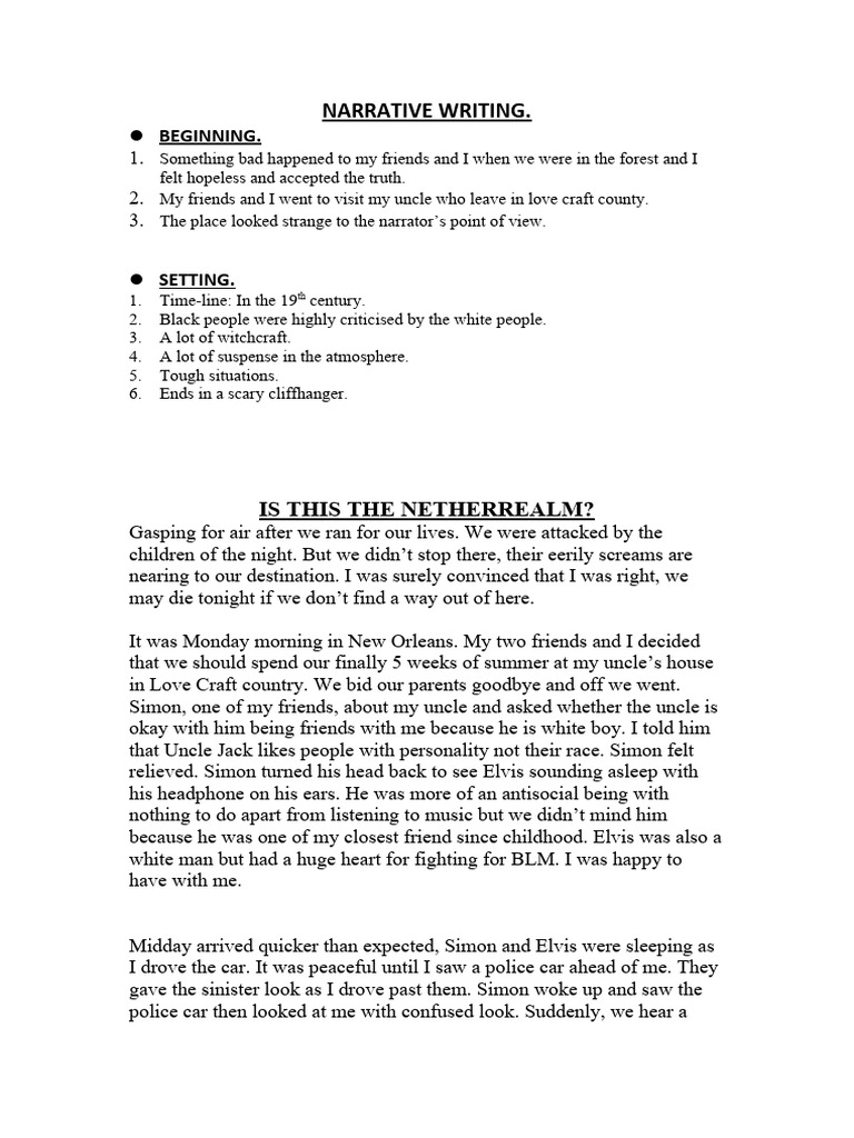 Narrative Writing Pdf
