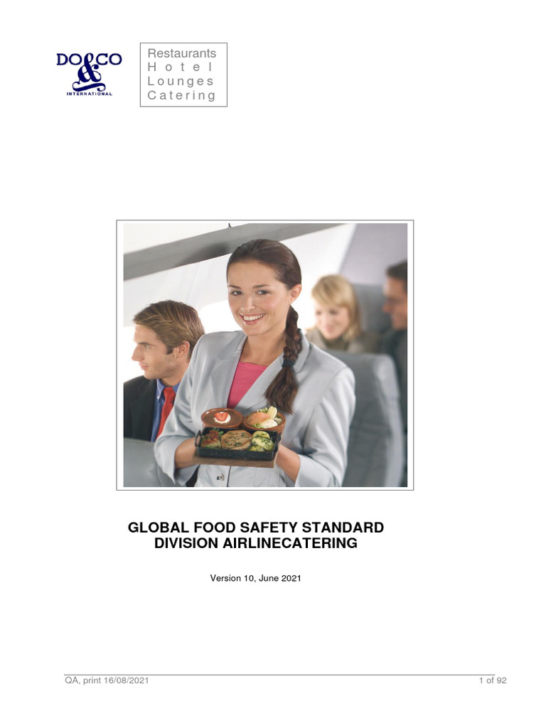 Airline Catering Food Safety Standards | PDF | Food Safety | Hazard ...