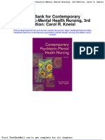 Test Bank For Contemporary Psychiatric Mental Health Nursing 3rd Edition Carol R Kneisl