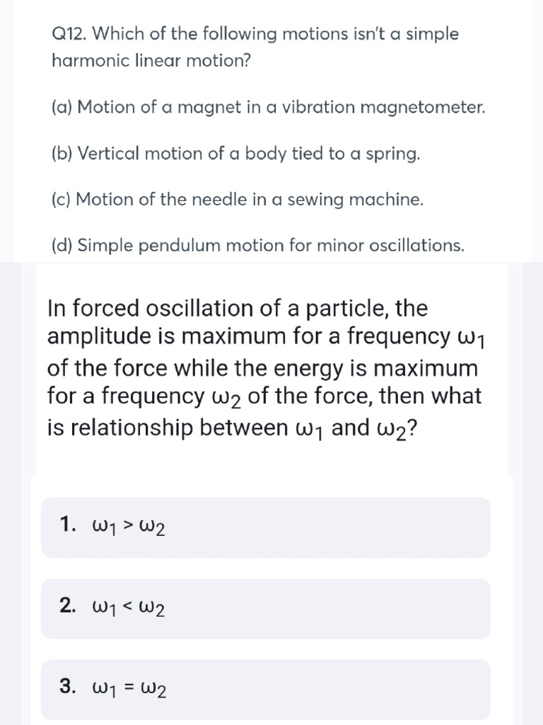 Oscillation MCQ 14 PDF
