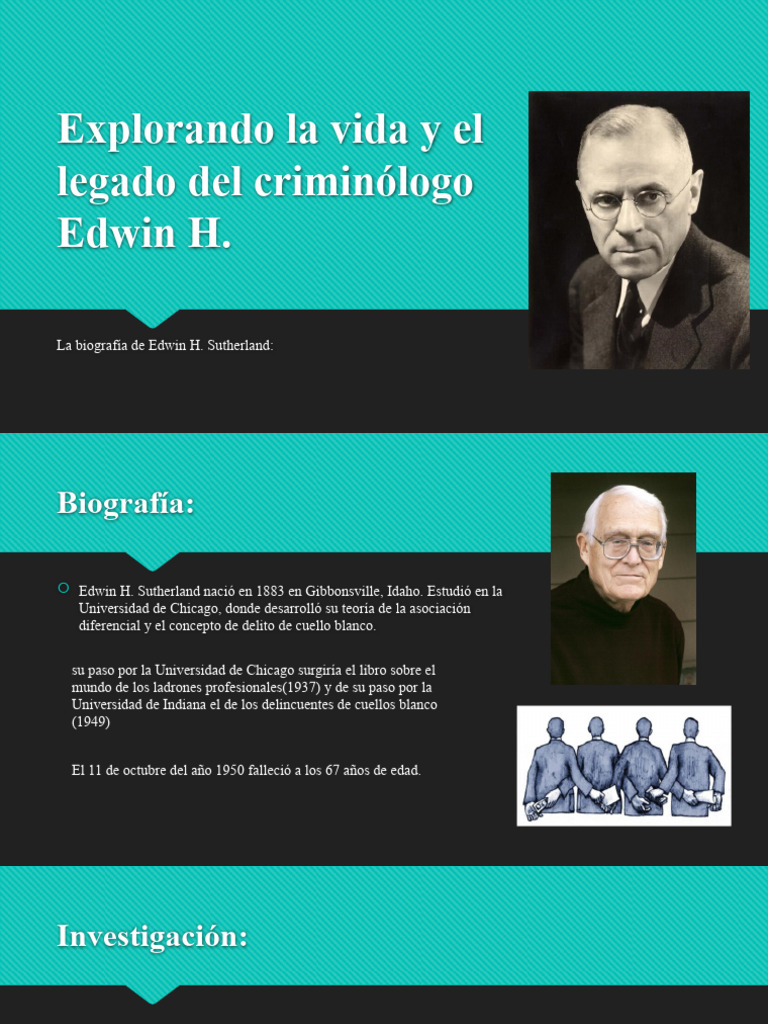 Legado de Edwin H. Sutherland en criminología | PDF