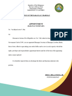 Appointment Barangay Sec