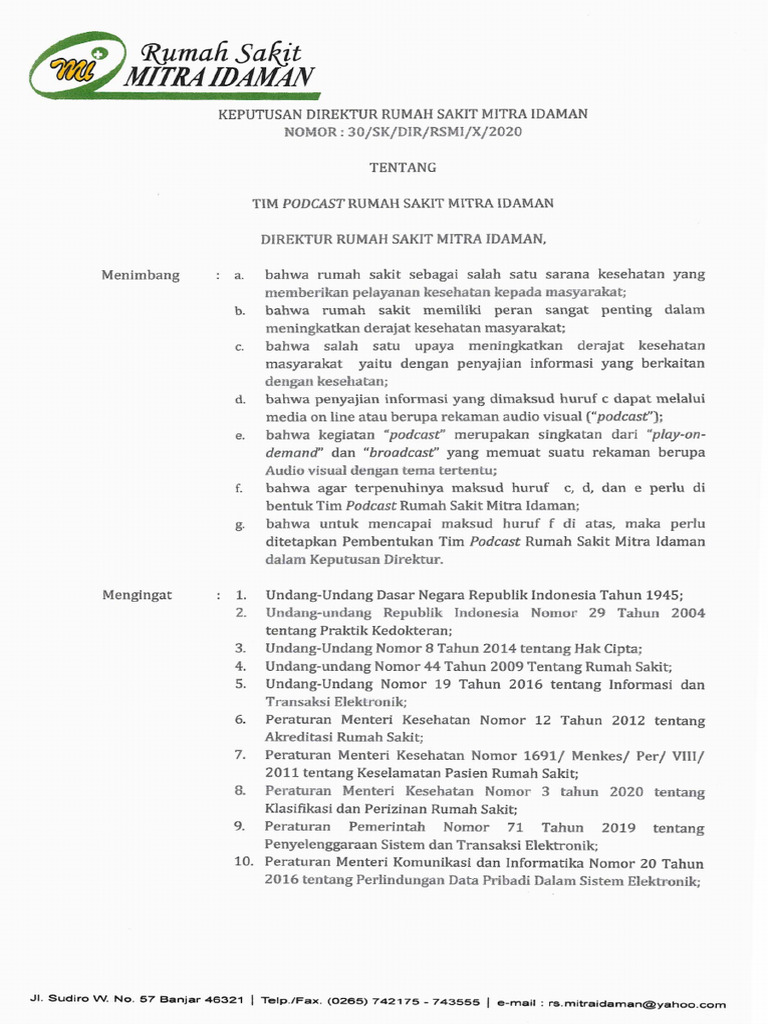 30 - SK Tim PODCAST RSMI | PDF
