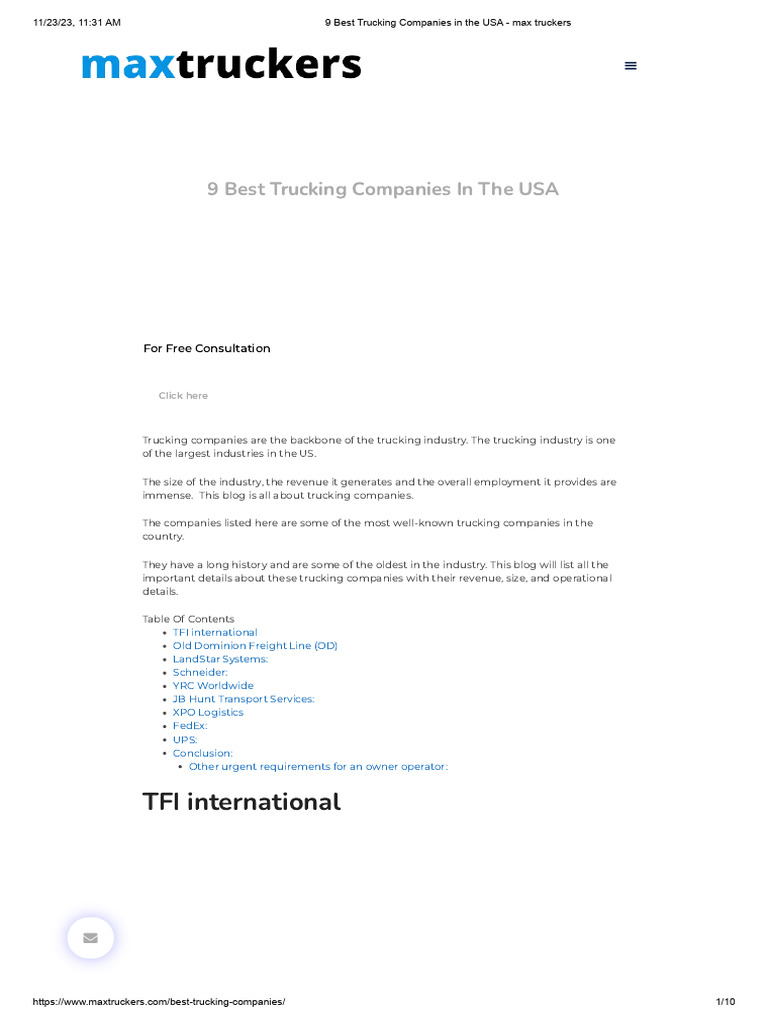 Top 9 Trucking Companies in the USA | PDF | United Parcel Service | Cargo