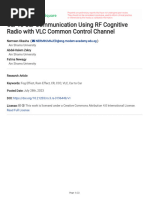 Car To Car Communication Using RF Cognitive Radio