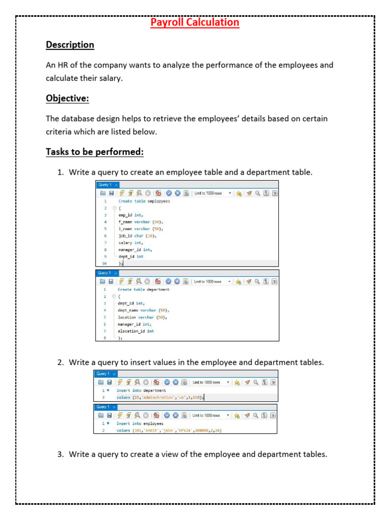 Payroll Calculation Queries Guide | PDF | Computers