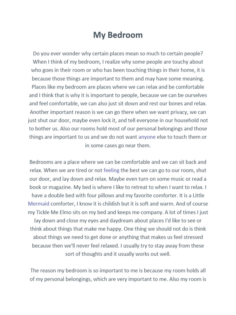 My Bedroom Pdf