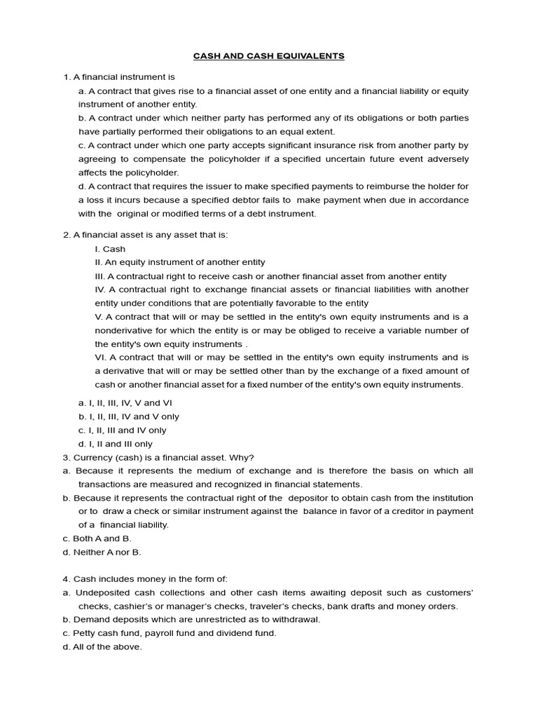Cash Equivalents: Identification Criteria | PDF | Cheque | Cash
