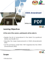 OSHA (Amendment) 2022 Briefing