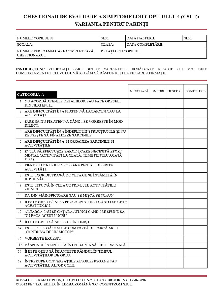 CSI-4 Parinte | PDF