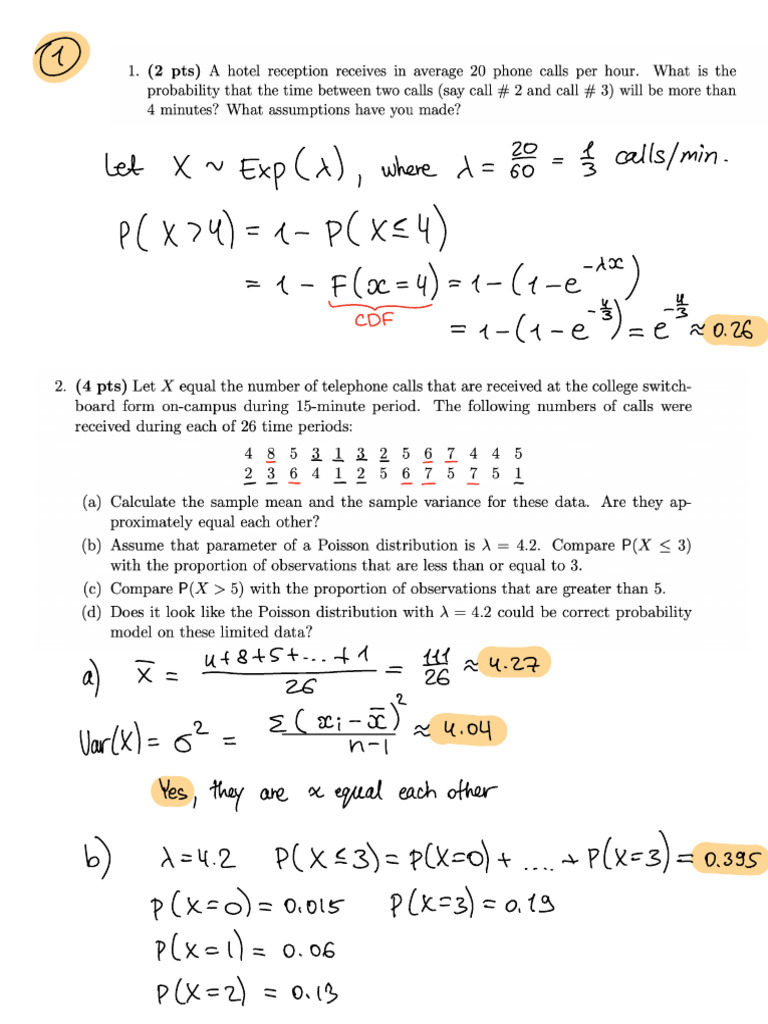 Statistical Analysis of Poisson and Exponential Distributions | PDF ...