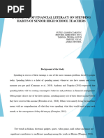 Influence of Financial Literacy On Spending Habits of
