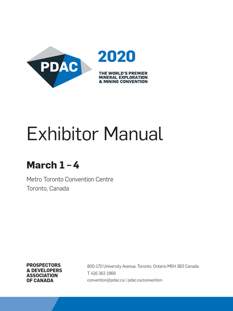 Exhibitor Manual Final Pdac 2020 | PDF | Fire Safety | Fires