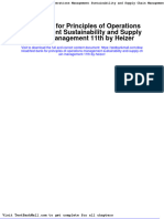 Test Bank For Principles of Operations Management Sustainability and Supply Chain Management 11th by Heizer