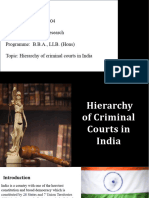 On Hierarchy of Criminal Courts in India
