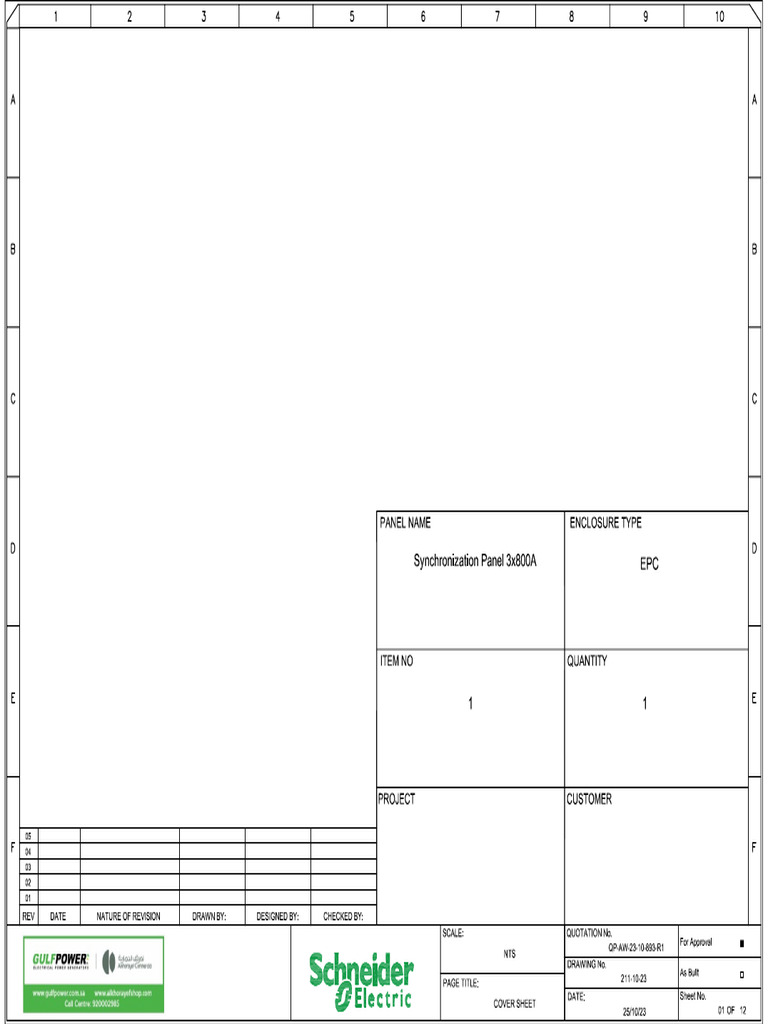 893 - Synchronization Panel 3x800a | PDF