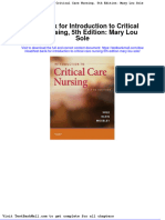 Test Bank For Introduction To Critical Care Nursing 5th Edition Mary Lou Sole