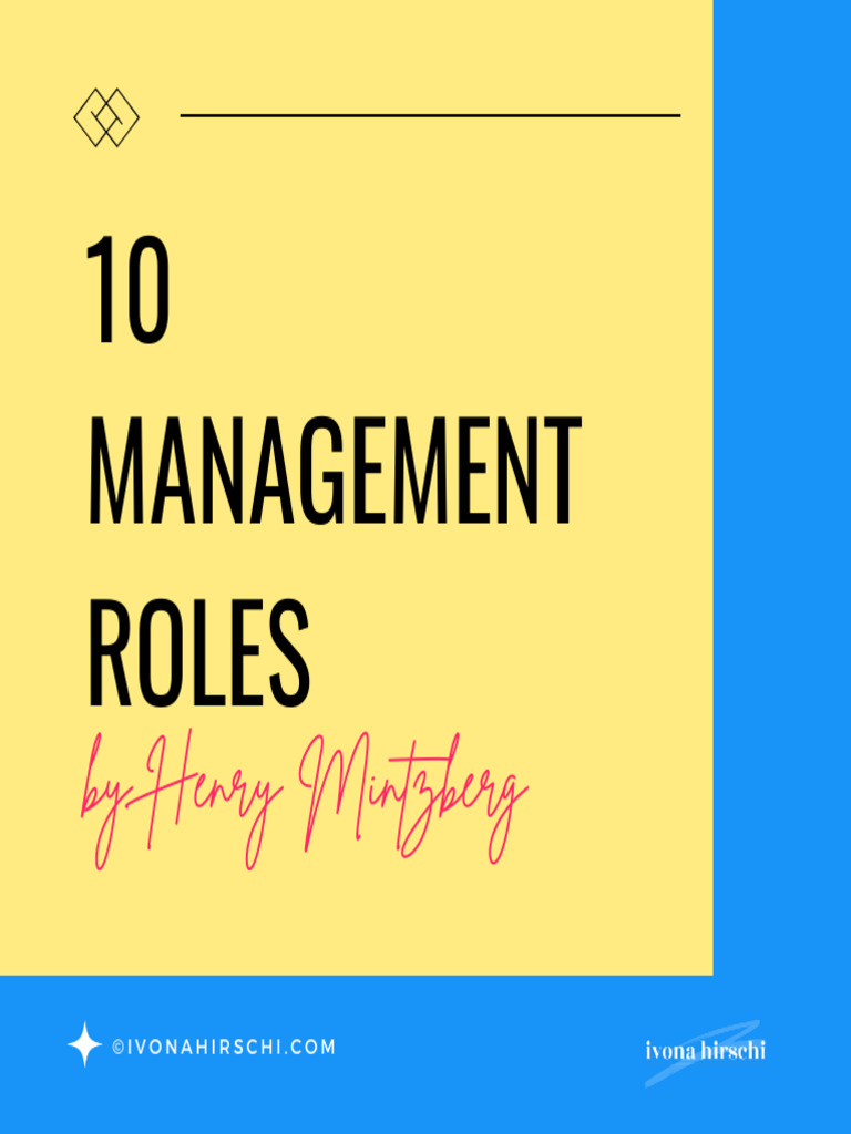 10 Management Roles by Henry Mintzberg | PDF