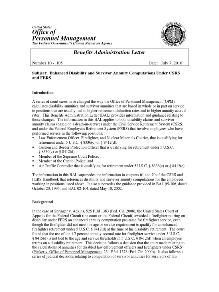 NEw FERS Disability Retirement OPM Annuity (American) Social