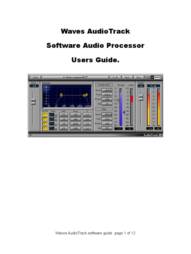 Waves Audiotrack Software Audio Processor Users Guide | PDF