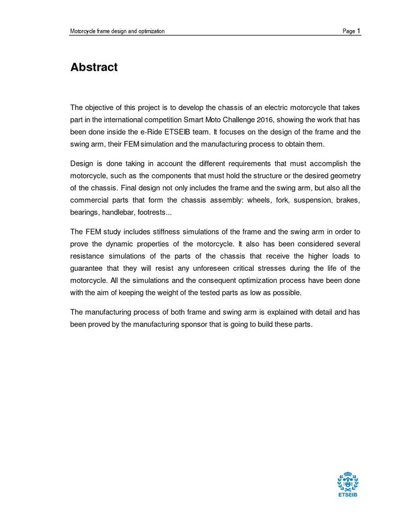 Motorcycle Frame Design and Optimization PDF Motorcycle Land Vehicles
