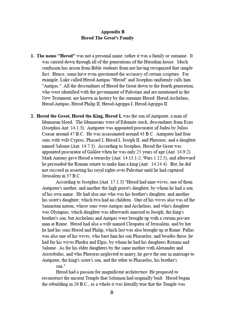 Herod the Great's Family Genealogy | PDF | Herod Antipas | Herod The Great