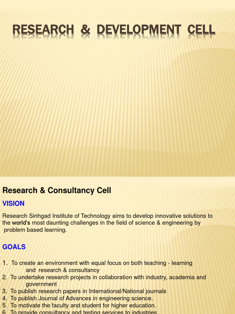 Research & Development Cell | PDF | Collaboration | Science And Technology