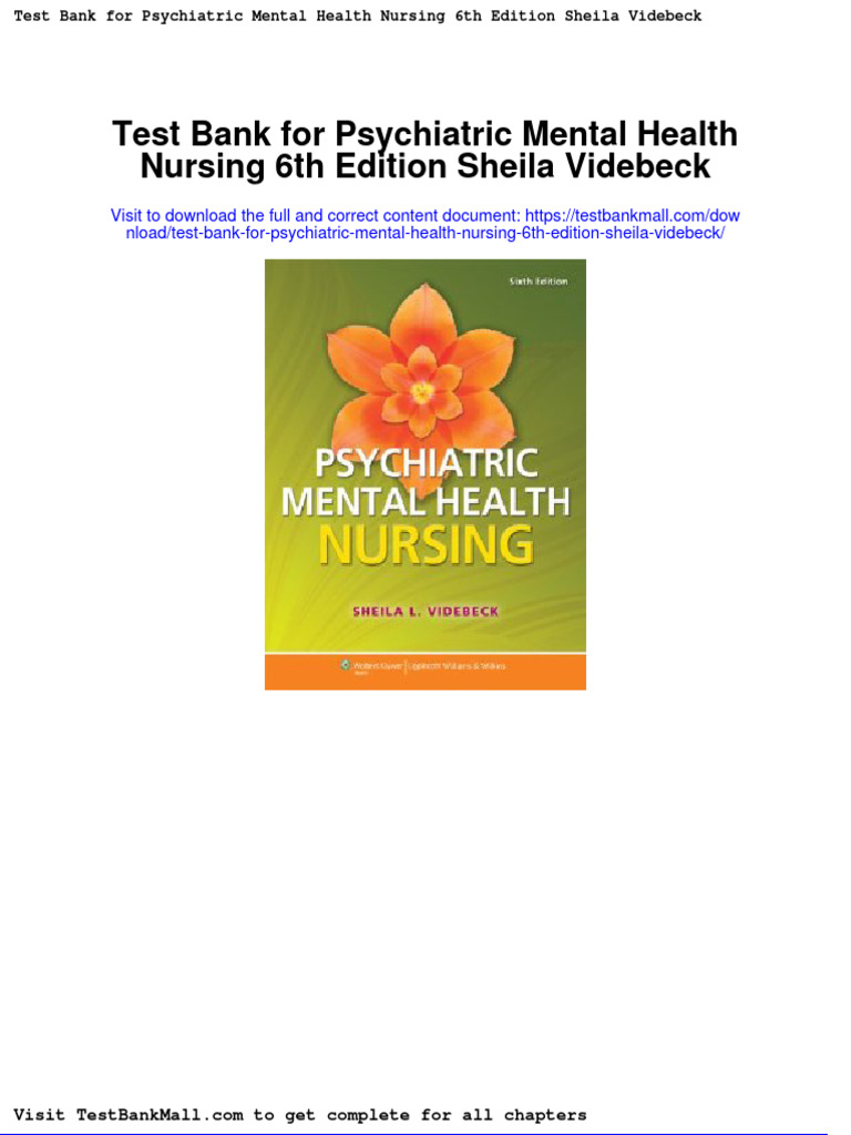 Test Bank For Psychiatric Mental Health Nursing 6th Edition Sheila
