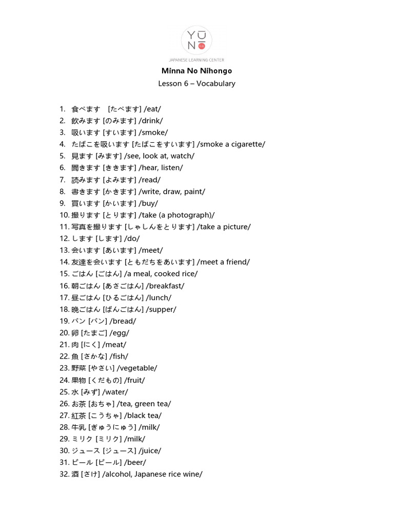 Minna No Nihongo V L6 L10 Pdf