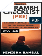 ENGLISH PRE AARAMBH CHECKLIST BY NIMISHA MAM 30 OCT 2023 Docx