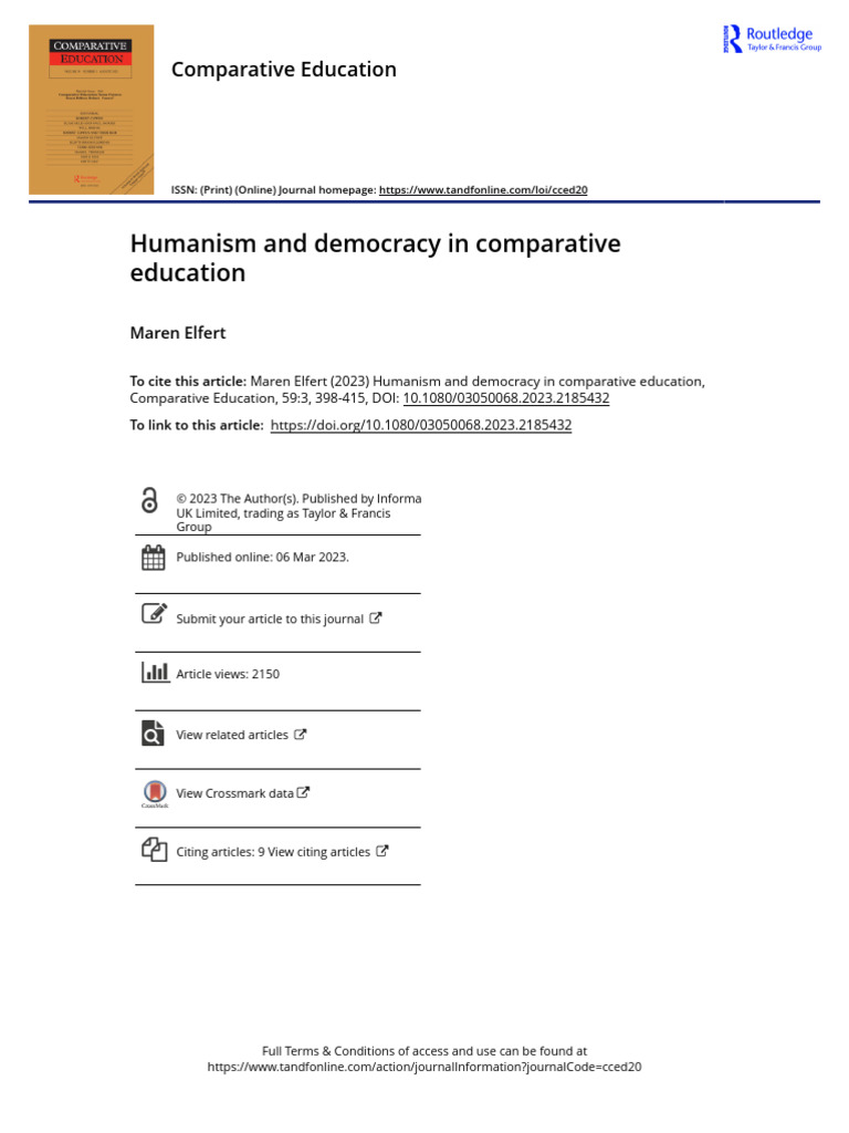 Humanism and Democracy in Education | PDF | Humanism | Programme For ...