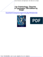 Test Bank For Criminology Theories Patterns and Typologies 13th Edition by Siegel