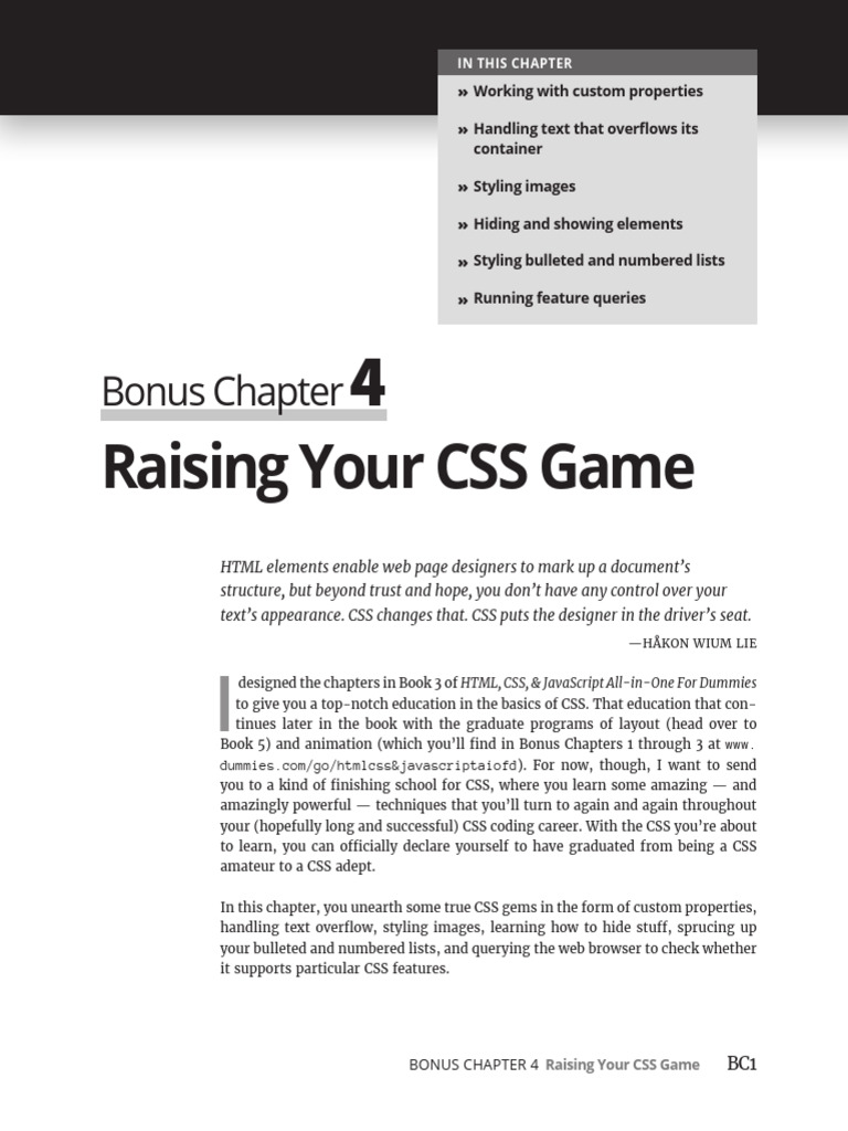 Bonus Chapter 4 - Raising Your CSS Game | PDF | World Wide Web ...
